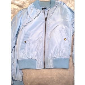 Light Blue Bomber Jacket